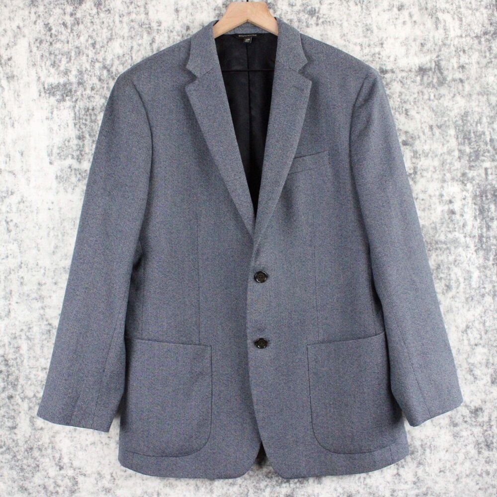 Banana Republic Sz 42R Slim Fit Wool Blazer Blue Oxford Marzotto Fabbrica Alta